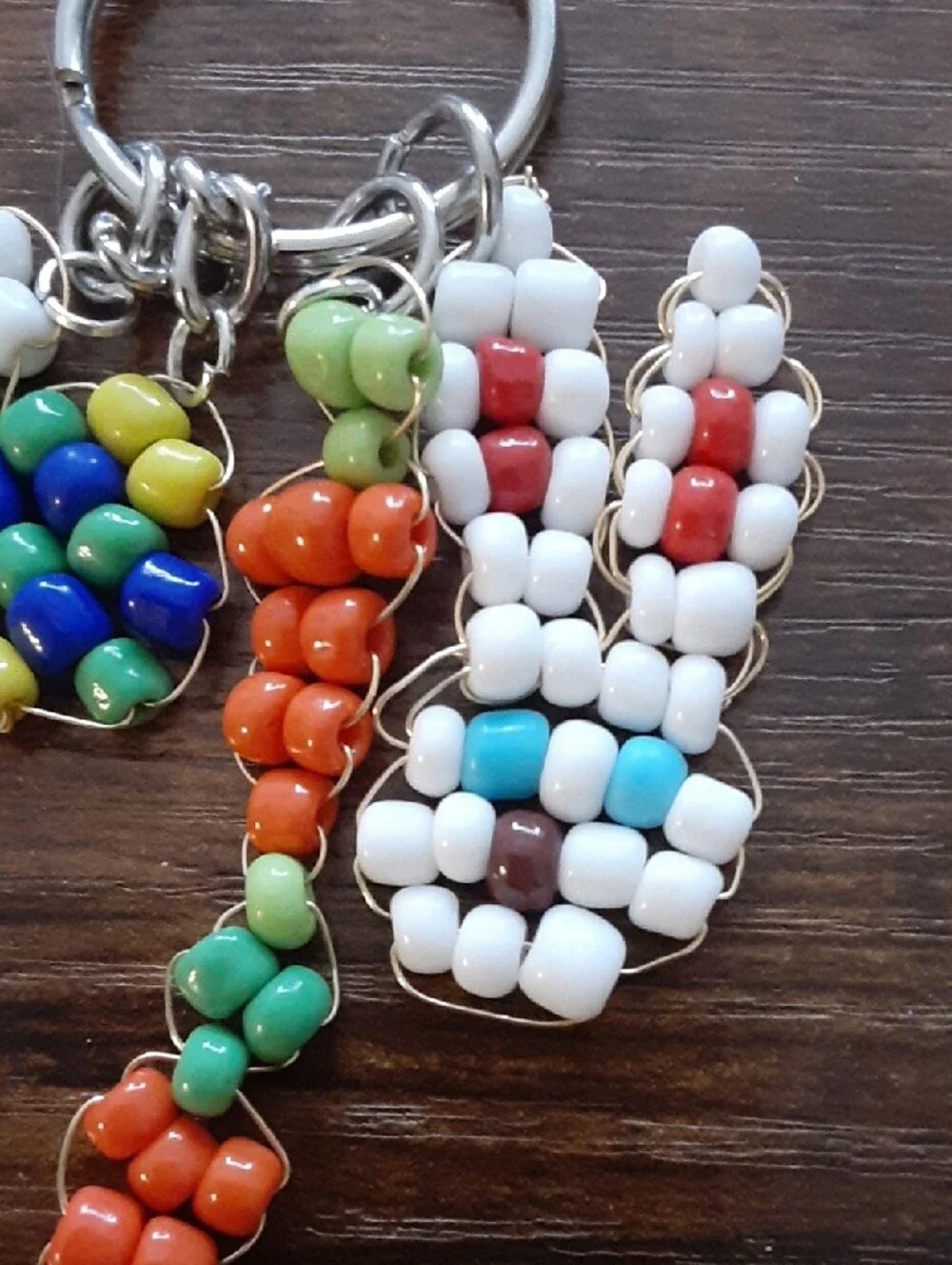 Beaded Multi-Color Keychain Bunny Charm Set made by @nanasei_okami